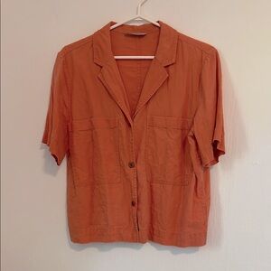 Everlane Coral Button-Up Linen Shirt